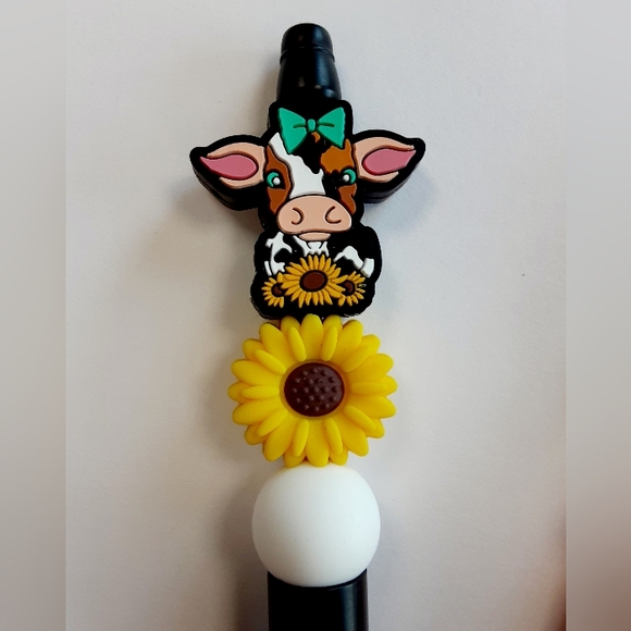 Set Of 3 Sunflower Cow Beadable Pens - Picture 5 of 5